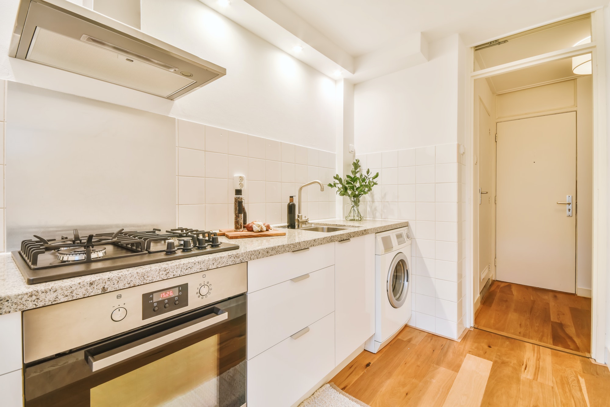 Adorable kitchen with marble top