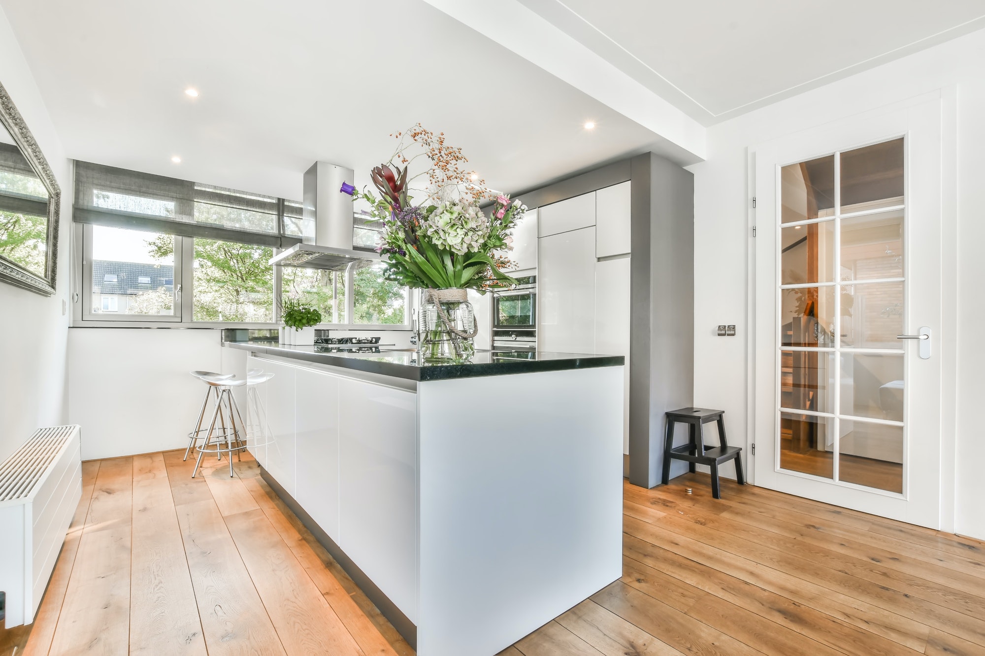 Corner kitchen furniture in modern apartment