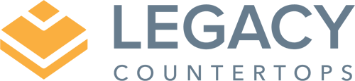 Legacy Countertops company logo in black and gold