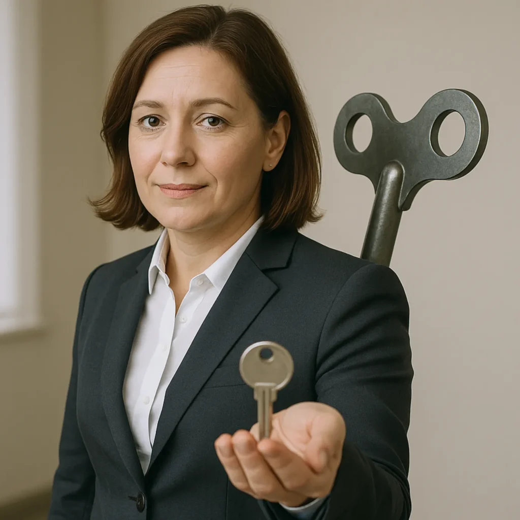 lady with key